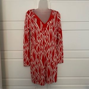Diane Von Furstenberg Silk Red and White dress